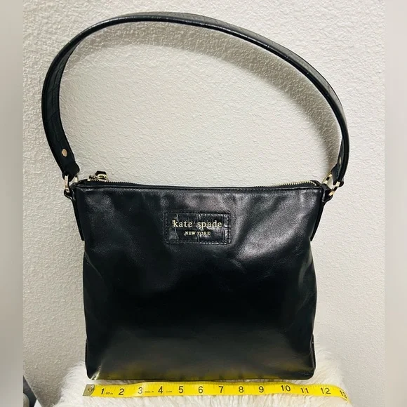 Kate Spade Black Leather and Croc Material Shoulder Bag NEW - Picture 7 of 7